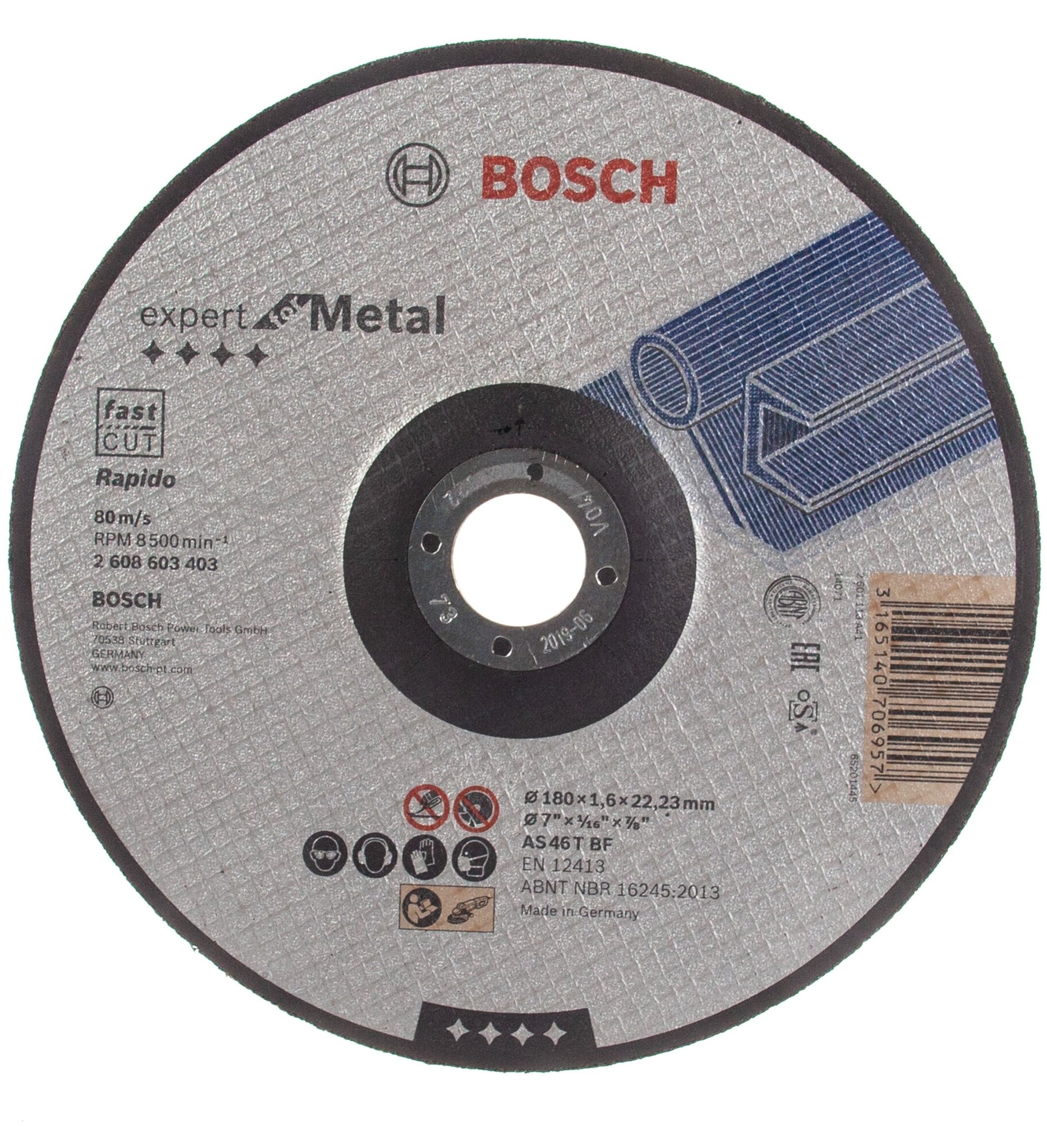 Диск отрезной по металлу (180x22.2 мм) Bosch 2608603403 15988462