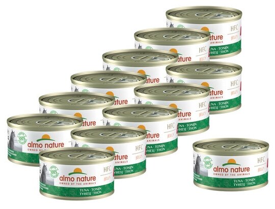 Almo Nature Консервы для Кошек "Тунец в желе" (HFC Adult Cat Tuna Jelly) 0,07 кг х 12 шт.