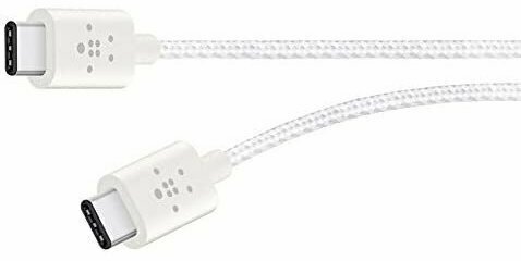Дата-кабель с нейлоновой оплёткой Belkin MIXIT F2CU041 USB-C (1,8 м, 60 Вт, 480 Мбит|с) (Белый | White)