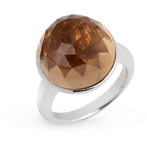 Кольцо помолвочное Bliss, кварц, размер 17.5, коричневый женское кольцо из серебра 925 пробы с перекрестными линиями