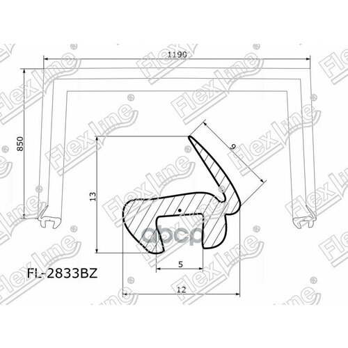 Молдинг Лобового Стекла (П-Образный) Mitsubishi Lancer 07-17 / Lancer Evolution 07-17 FLEXLINE арт. FL-2833BZ