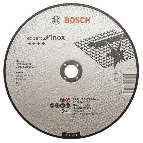 BOSCH Expert for Inox 2608600096, 230 мм, 1 шт. обдирочный круг expert for inox 100 x 4мм sds click прямой