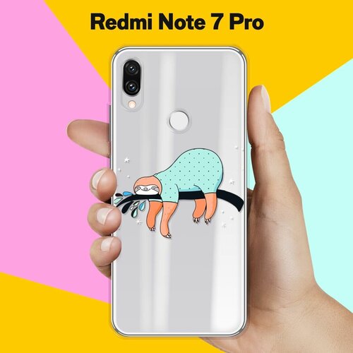 Силиконовый чехол Ленивец на ветке на Xiaomi Redmi Note 7 Pro силиконовый чехол ленивец на ветке на honor 7a pro