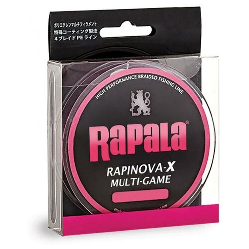 фото Леска плетеная rapala rapinova-x multi game розовая 150м #1.0/20.8lb/0.16 мм sufix