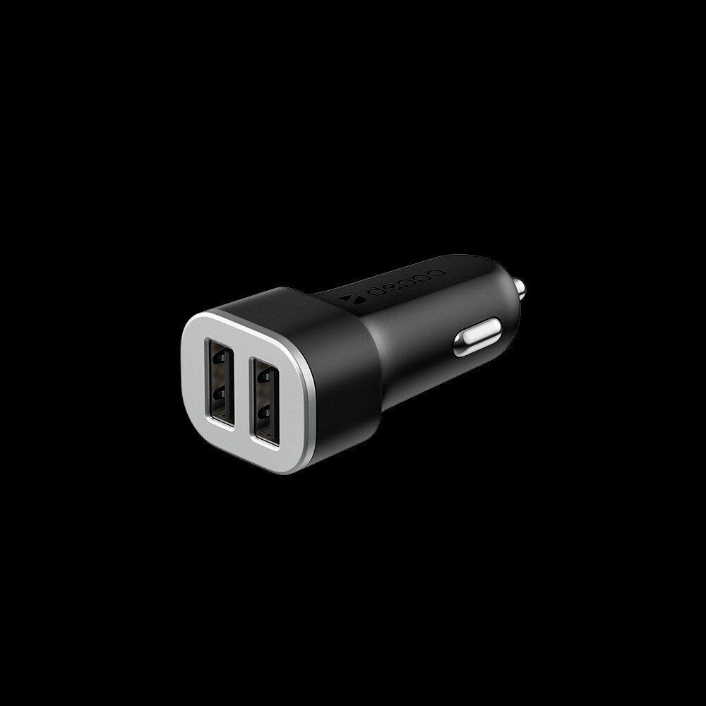 Зарядное устройство автомобильное Deppa 2 USB 2.4А, черное - фото №4