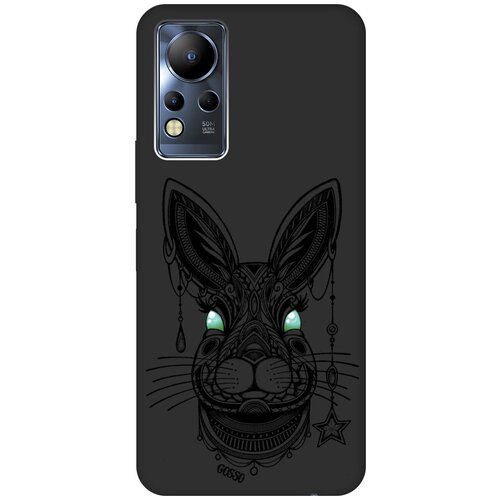 Матовый Soft Touch силиконовый чехол на Infinix Note 12 G88 / Инфиникс Нот 12 с 3D принтом Grand Rabbit черный матовый soft touch силиконовый чехол на infinix note 12 g88 инфиникс нот 12 с 3d принтом grand rabbit черный