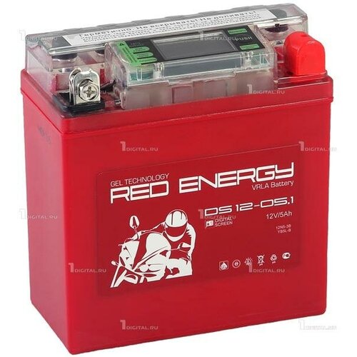 Аккумулятор Red Energy DS-1205.1 GEL гелевый для мототехники (12В, 5Ач / 12V, 5Ah / стартерный ток 50А) 12N5-3B,YB5L-B