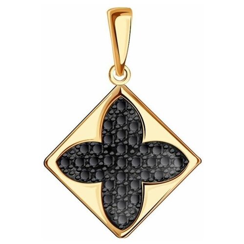 фото Золотая подвеска б030125ч с фианитом diamant-оnline