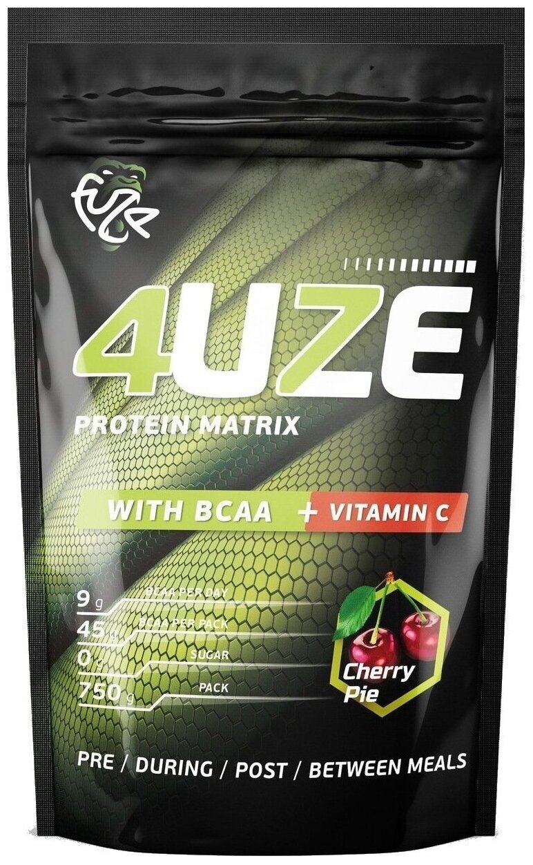 Мультикомпонентный протеин от FUZE "4UZE 47% BCAA + vitamin C" 750 г : Вишневый пирог