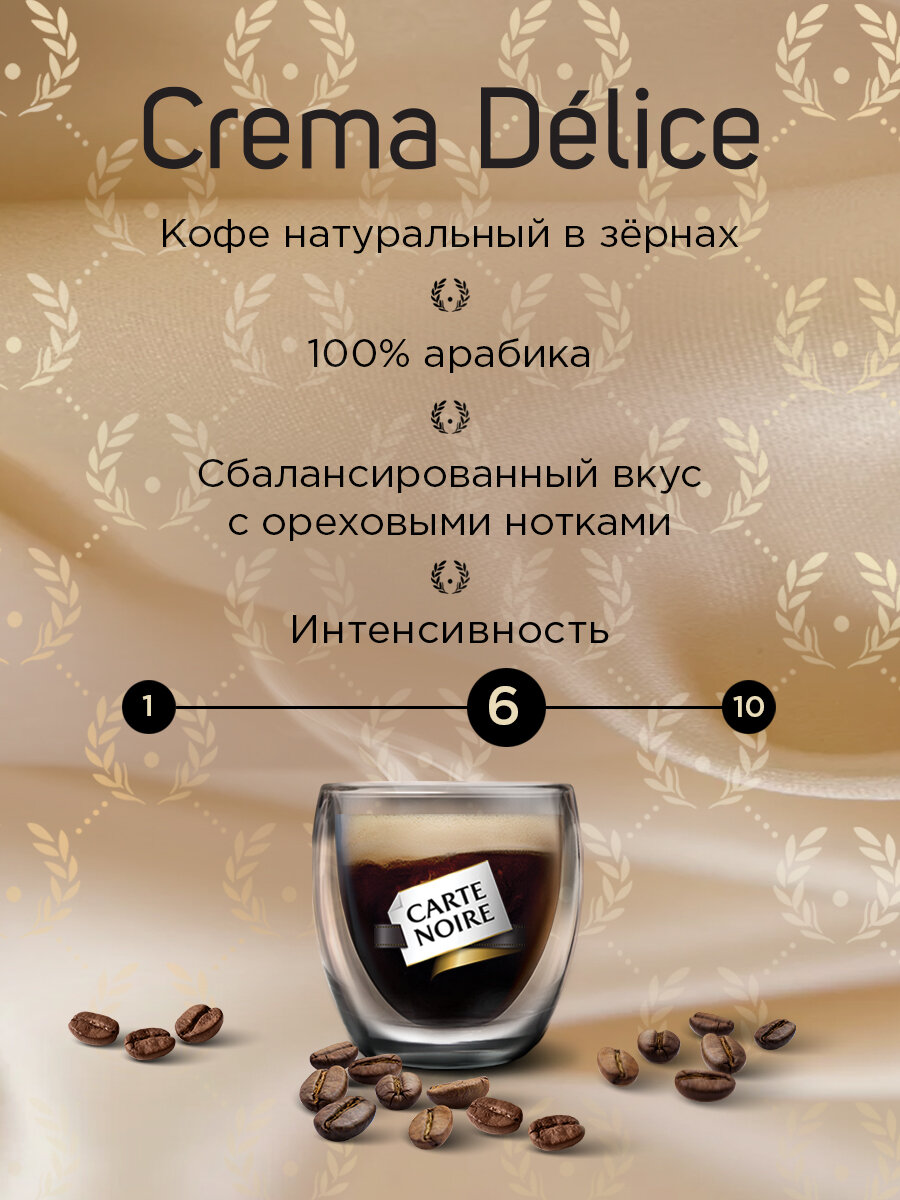 Кофе жареный в зернах Carte Noire crema delice пакет 230 г 2 упаковки - фотография № 11