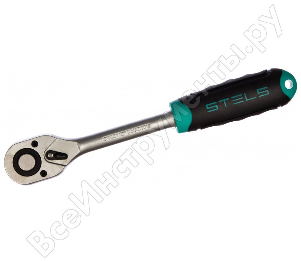 Ключ-трещотка Stels 1/2" 72 зуба, с быстрым сбросом, CrV 14027