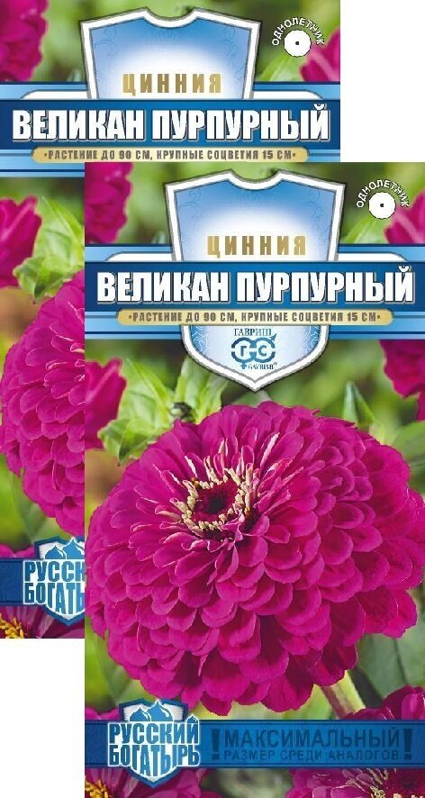 Цинния Великан пурпурный (03 г) 2 пакета