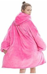 Толстовка-плед с капюшоном Huggle Hoodie, розовая