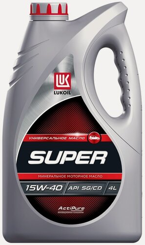 Изображение товара Масло моторное LUKOIL SUPER 15W-40, минеральное, API SG/CD, 4 л