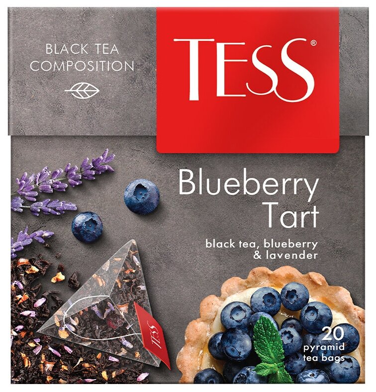 Чай черный Tess Blueberry Tart в пирамидках 20 пак.