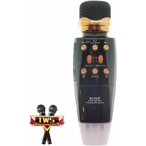 Микрофон беспроводной Bluetooth динамики USB WSTER WS-2011 Черный 138200₽