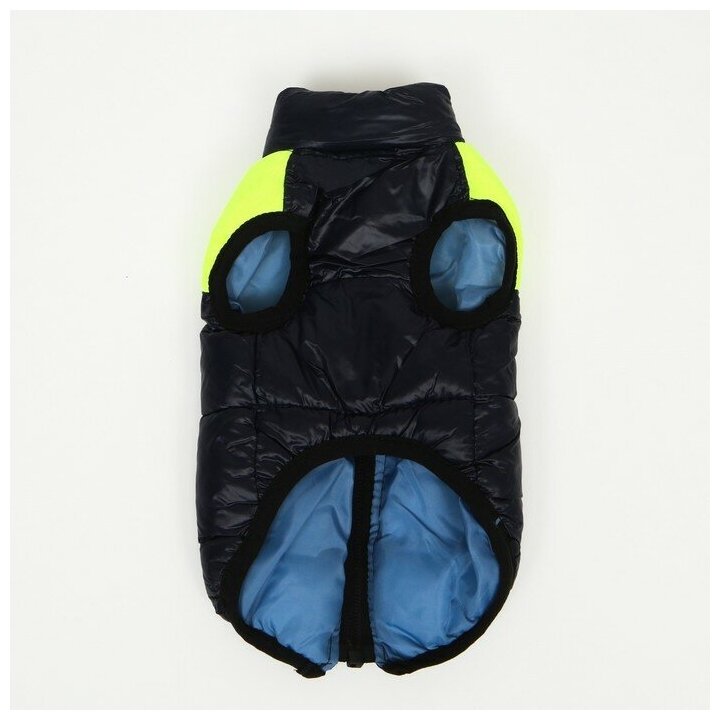 Куртка для собак на молнии, размер 12 (ДС 28 см, ОГ 38 см, ОШ 27 см), синяя с жёлтым - фотография № 9