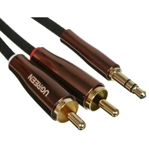 Аксессуар Ugreen AV170 Jack 3.5mm - 2xRCA 2m Black-Dark Copper 80847 аксессуар ugreen av183 jack 3 5mm 1 5m black 20497