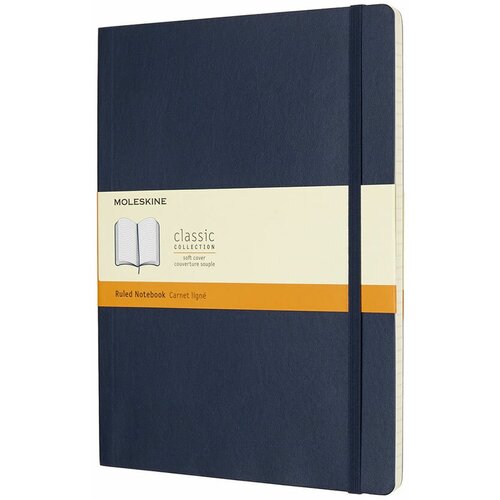 Блокнот Moleskine Classic Soft, 192стр, в линейку, мягкая обложка, синий сапфир [qp621b20]