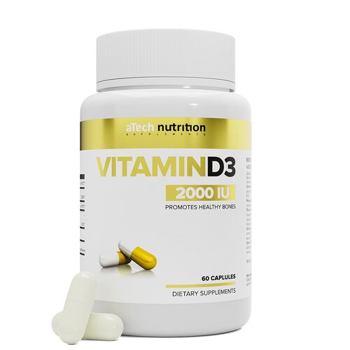 Капсулы aTech Nutrition Vitamin D3, 0.3 г, 60 шт.