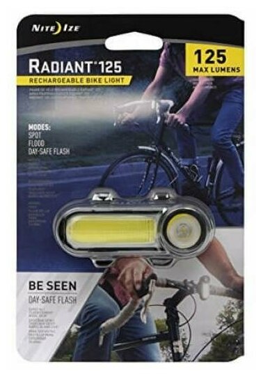 Велосипедный фонарь NiteIze Radiant 125 Rechargeable Bike Light White