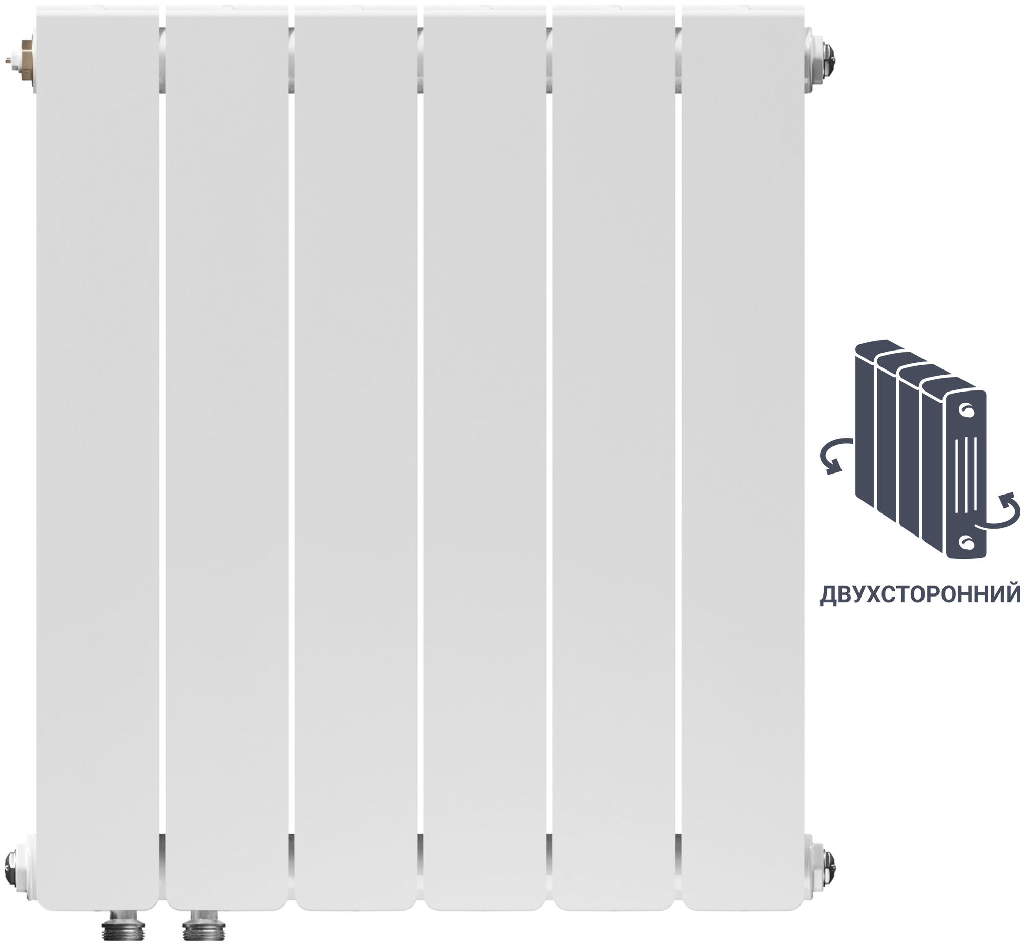 Радиатор Equation 500 90, 6 секций, двухсторонний, биметалл
