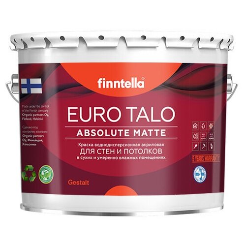 Краска акриловая finntella Euro Talo матовая белый 2.7 л