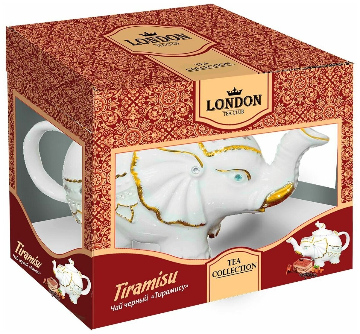 Чай черный LONDON TEA CLUB "тирамису" в заварнике подарочный. 60гр - фотография № 2