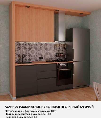 Изображение товара Кухонный гарнитур прямой Бостон 180см, цвет Дуб Сонома-Графит