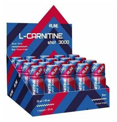 Жиросжигатель L-карнитин RLine L-Carnitine Shot 3000 - 20 ампул по 60 мл, Ананас