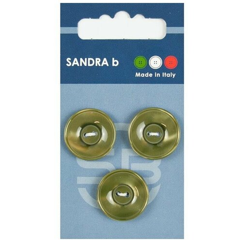 Пуговицы Sandra b, круглые, пластиковые, зеленые, 3 шт., 1 упаковка