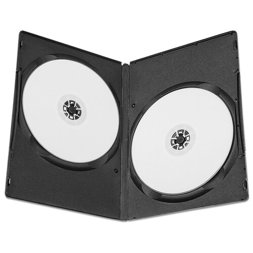 Коробка DVD Box для 2 дисков, 9мм (slim) черная, упаковка 10 штук.