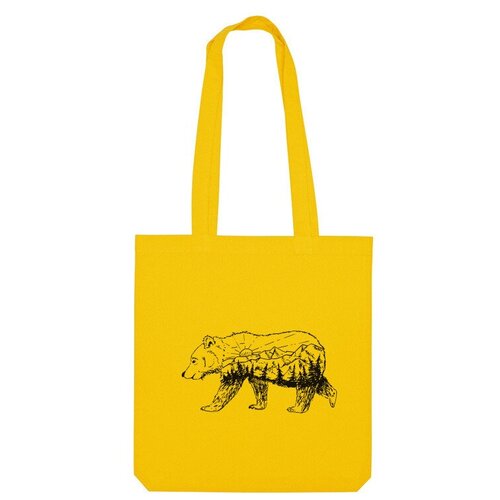 Сумка шоппер Us Basic, желтый женская футболка медведь и горы графика m белый