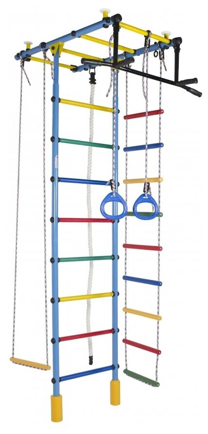 Шведская стенка распорная ДСК Атлант (Голубой радуга) - детский спортивный комплекс Формула Здоровья