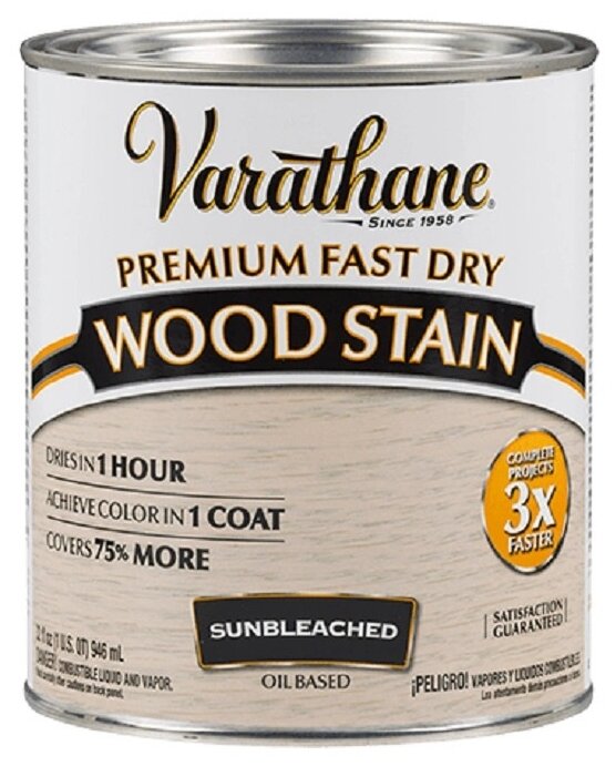 Тонирующее масло Varathane Premium Fast Dry Wood Stain для дерева (Выбеленное дерево,0,236 л.)