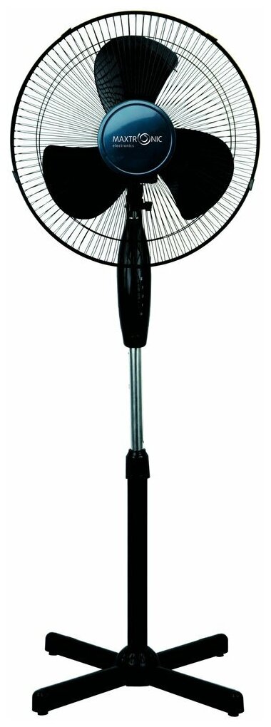 Вентилятор напольный MAX-1619-6 черный, 3 скорости, 38Вт, высота 130см, 16'', 10 .