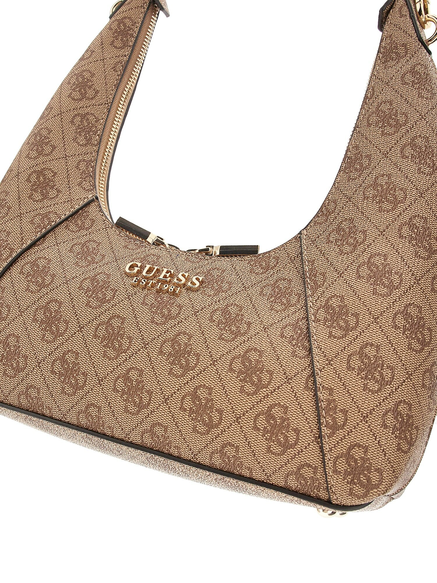 Сумка хобо GUESS, фактура зернистая, матовая, бежевый — фото 1