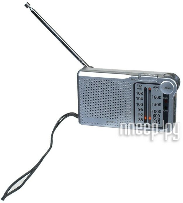 Радиоприемник Panasonic RF-P150DEG-S AM FM MW UKW питание 2 элемента АА серый