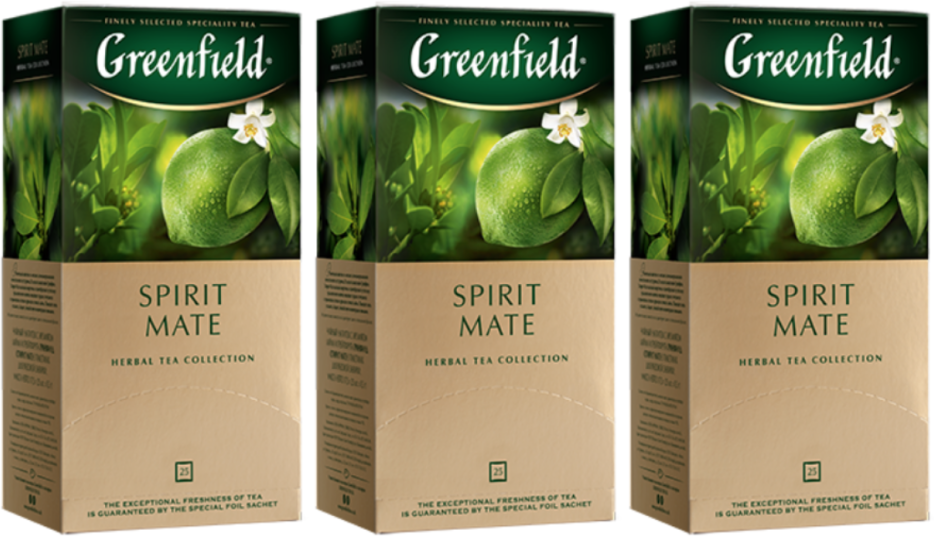 Чай зеленый Greenfield Spirit Mate 25 пакетов 3 штуки