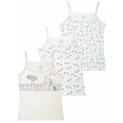 фото Майка для девочки baykar, (3шт/уп), цвет (белый, молочный), размер 146-152(5)