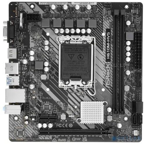 Asrock Материнская плата Asrock H610M-HVS LGA1700, 2xDDR4, 4xSATA, D-Sub, HDMI, mATX