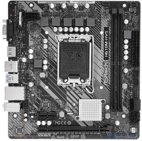 Asrock Материнская плата Asrock H610M-HVS LGA1700 2xDDR4 4xSATA D-Sub HDMI mATX