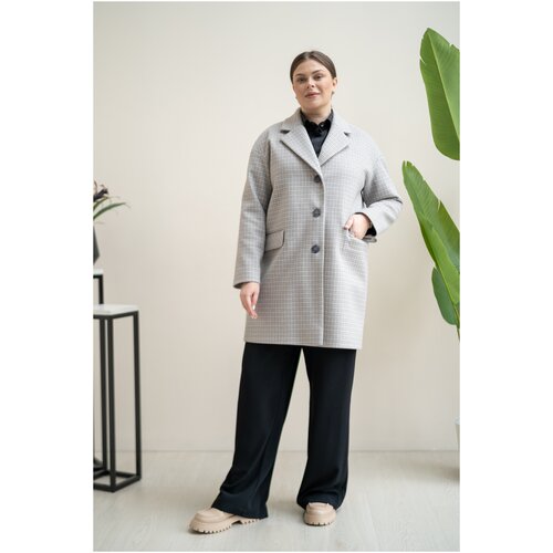 Пальто  Modress демисезонное, силуэт прямой, удлиненное, размер 62, розовый