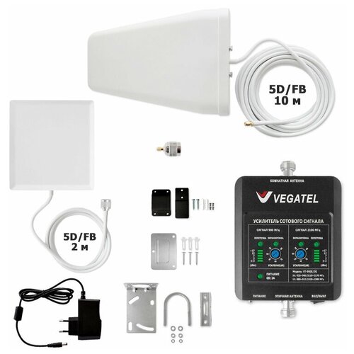 фото Комплект усиления сотового сигнала gsm 3g 2100 vegatel vt-900e/3g-kit (дом, led)