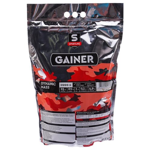 фото Гейнер sportline nutrition dynamic mass, 3000 г, пломбир