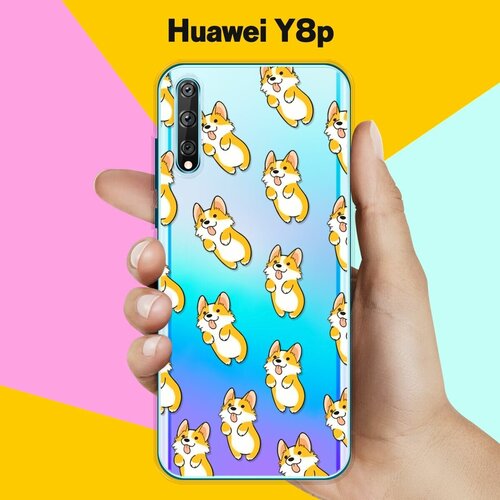 Силиконовый чехол Узор из корги на Huawei Y8p силиконовый чехол узор из такс на huawei y8p