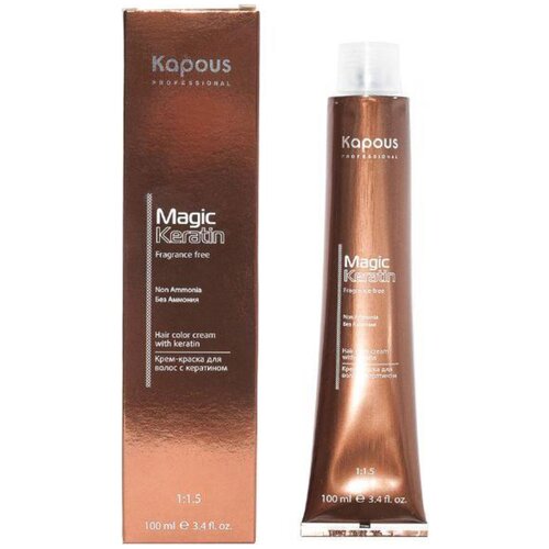 Купить Kapous Magic Keratin Краска для волос, 7.45 блондин медный махагоновый, 100 мл, рыжий/блонд