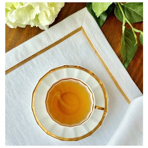 Салфетка сервировочная 2 шт. белая с ярко-золотым кантом