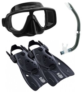 Комплект TUSA Sport UPR0101 маска трубка ласты р. L (40-46) черный