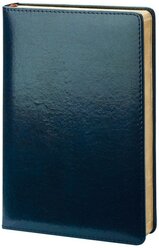 Ежедневник InFolio Britannia недатированный, натуральная кожа, А5, 160 листов, синий, цвет бумаги тонированный